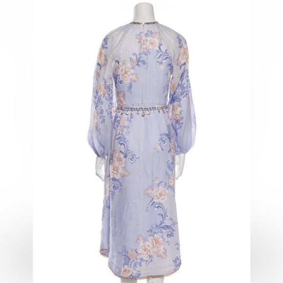 ZIMMERMANN Postcard midi dress size 0= US 2/4 *light discoloration spots on back - Picture 3 of 15